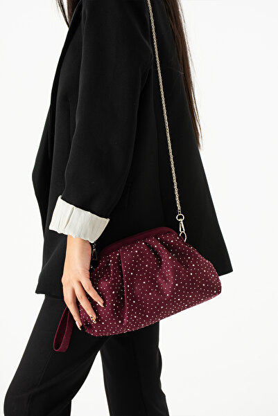 byFOX Fashion Suede Stone Scholarship Crossbody Bag Width:30Cm Length:18Cm Bottom:7Cm