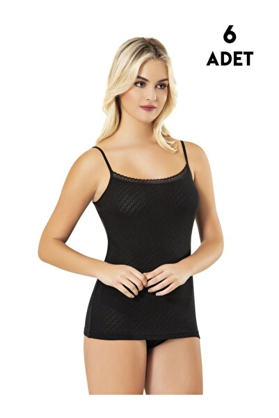 KOTA 6013 Transfered Ribbed Thread Strap Tank Top, Pack of 6