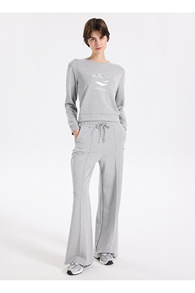 Discovery Expedition D5WL-EA3585 Gri Melanj Relaxed Düz Kadın Eşofman Altı
