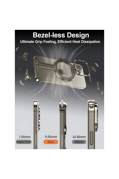 Toolsy Husa MagSafe Metalica Compatibila cu iPhone 15 Pro, toolsy, Clear Case, Aliaj de Aluminiu, cu Magnet