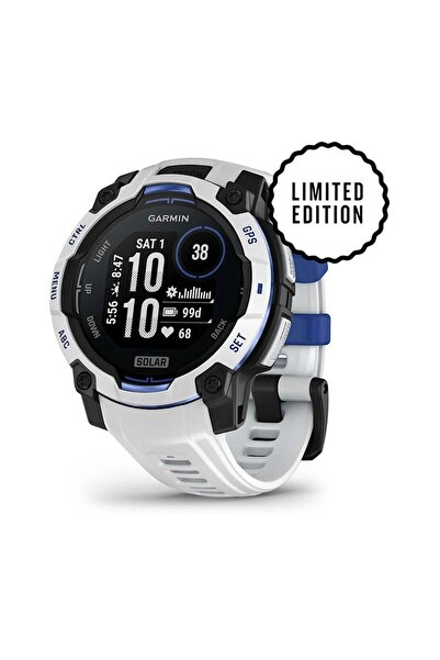 Garmin Instinct 3 – 45 mm Solar Beyaz Mavi