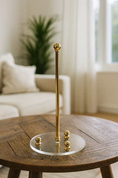 ARGKRİSTAL Gold - Silver Detailed Plexiglass Napkin Holder – Stylish and Modern Design