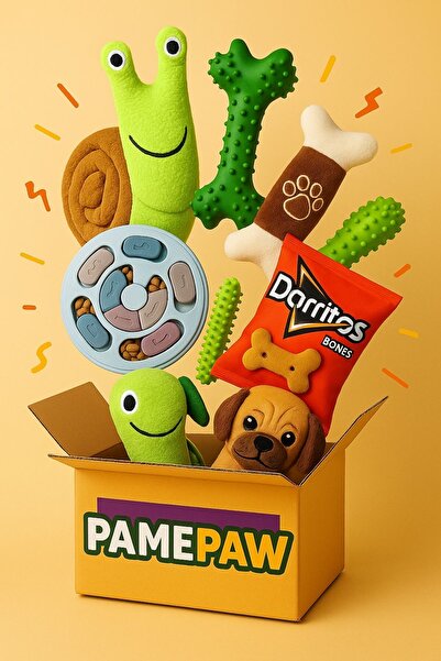 PAMEPAW Köpek Sürpriz Keşif Kutusu – 8’li Sesli Dayanıklı Oyuncak Seti