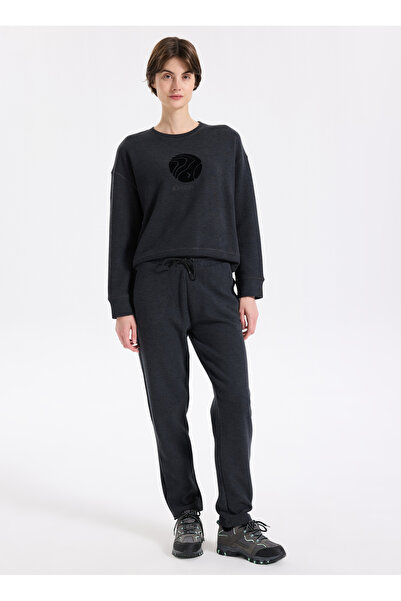 Discovery Expedition D5WL-EA3597 Antrasit Melanj Relaxed Düz Kadın Eşofman Altı