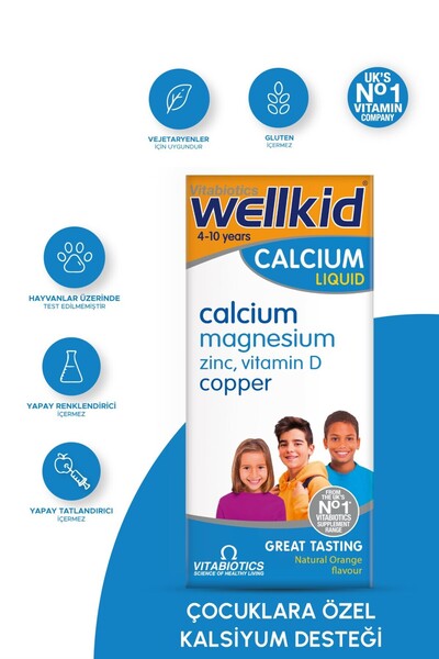 Vitabiotics Wellkid Calcium Liquid Şurup 150 ml