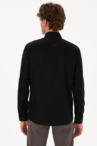 U.S. Polo Assn. Cedcolor025K U.S Polo Assn. Erkek Uzun Kol Gömlek 2225466 Siyah