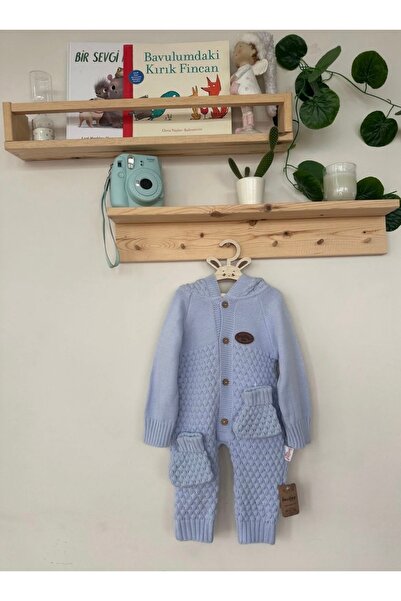 anne dokunuşu gibi KUZUM BEBE Triko bebek tulum seti önden düğmeli kapşonlu