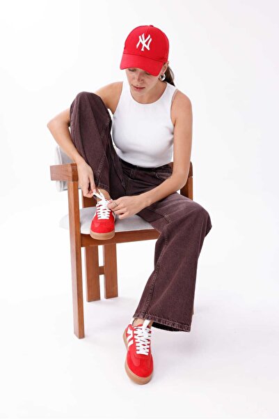 RASEAL SHOES Kadın Sneaker Bağcıklı Düz Ortopedik Taban Günlük Rahat Spor Ayakkabı