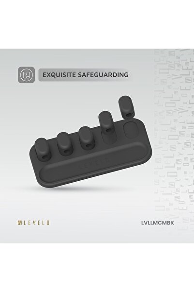 Levelo Livia Detachable Magnetic Cable Management, 5 Magnetic Heads, N52 Magnet, Black