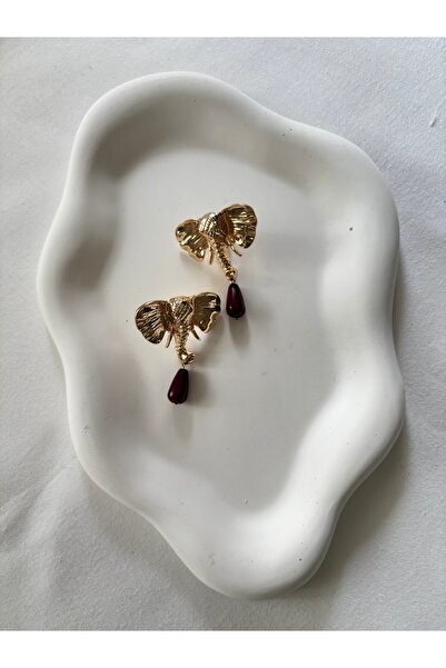 Home Yeni Sezon Gold Filli Küpe - Sallanır Zara Model Kadın Küpe - Minimalist Fil Figürlü Gold Kadın Küpe