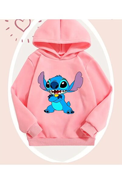 oneagılyazı Φούτερ με χαριτωμένο χαρακτήρα Stitch με τύπωμα με κουκούλα