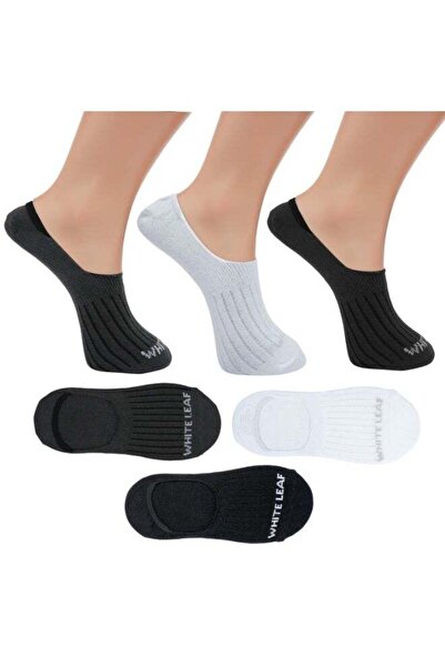 White Leaf Men's No-Show Cotton Socks - 3 Pairs (Dark Olive, Black, White) - ...