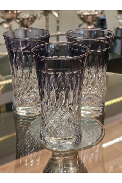 P&ORA PREMIUM KITCHEN PRODUCTS Smoked Cut 6-Pack Soft Drink Glass