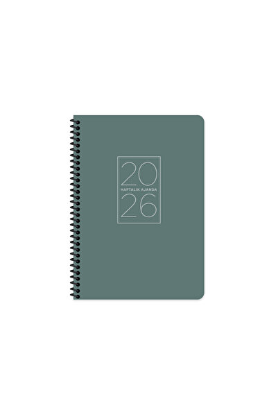 KESKİN COLOR Keskin 2026-17*24 Spiral Weekly Planner - Green