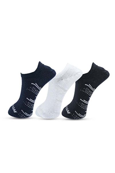 White Leaf 3 Pairs Men's No-Show Cotton Non-Slip Loafer Socks (Blue, Black, W...