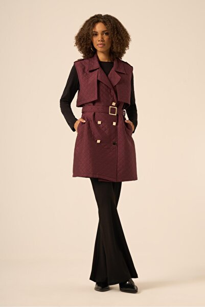 FTZ WOMEN Women's Quilted Vest Plum 31240