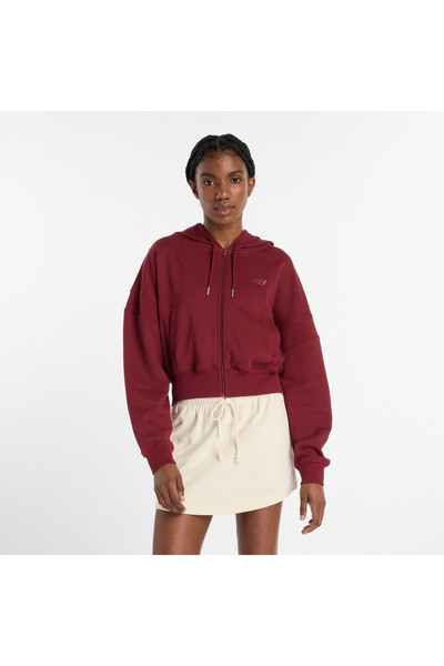 New Balance French Terry Kadın Bordo Sweatshirt