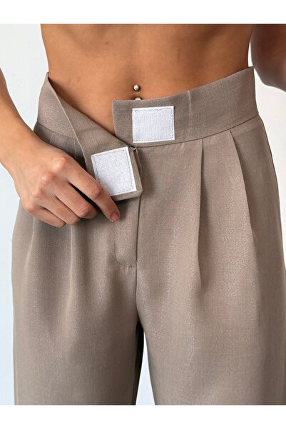 BILDEŞA Women's High Waist Velcro Waist Palazzo Pants