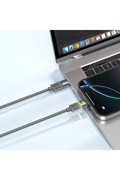 Levelo Luno USB-C to USB-C Cable, 60W Power Delivery, 1m, 480Mbps, Silicone, Smokey Gray