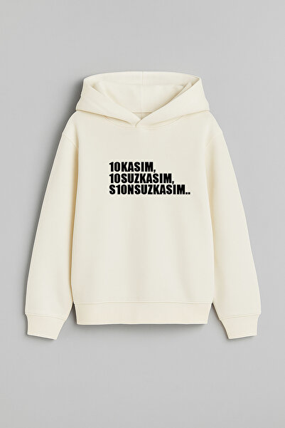 MODA 10 noiembrie Atatürk cu imprimeu Hanorac ecru pentru adulți și copii cu ...