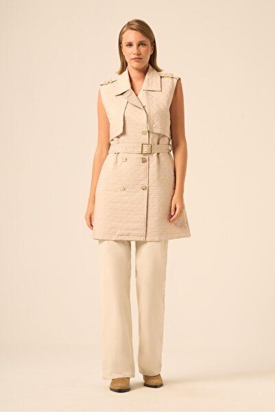 FTZ WOMEN Quilted Vest Beige 31240