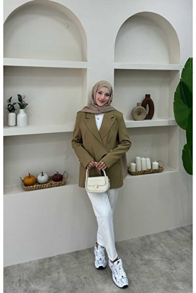 lurex moda Blazer Jacket with Side Belt Detail