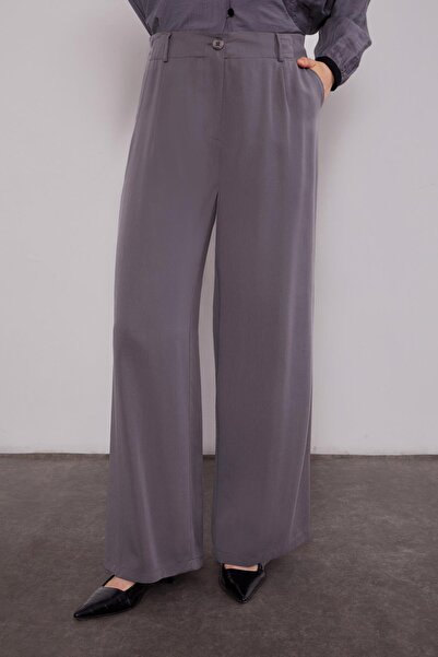 Levidor Anthracite Straight Cut Palazzo Pants