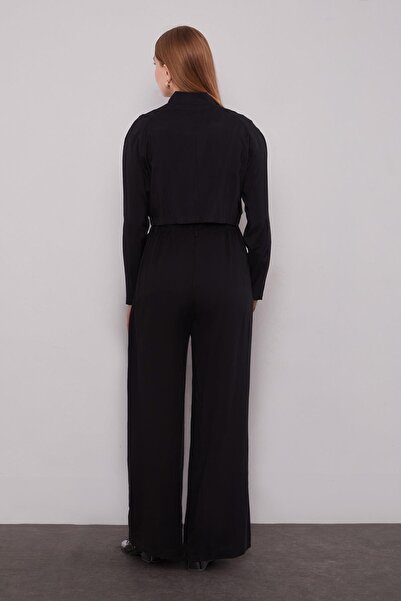 Levidor Black Straight Cut Palazzo Pants