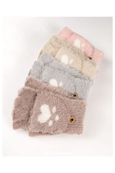 PIECE SIGNATURE 95% Viscose 5% Spandex, Girls' Soft Covered Cut Gloves (Ages 4-8)