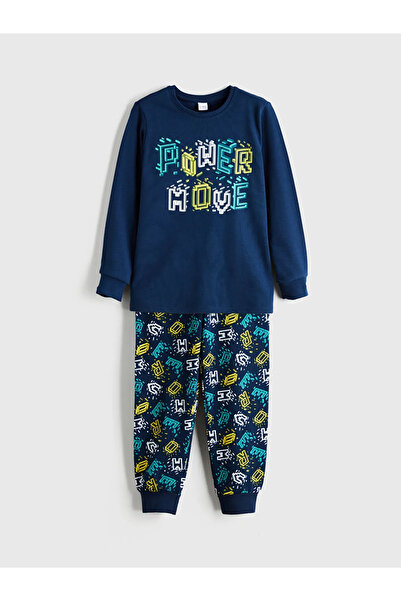 LC Waikiki Set de pijamale pentru băiat cu decolteu cu imprimeu