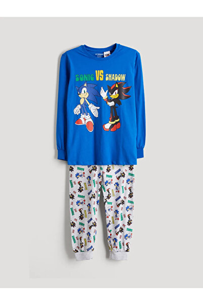 LC Waikiki Set de pijamale pentru băieți cu decolteu rotund cu imprimeu Sonic