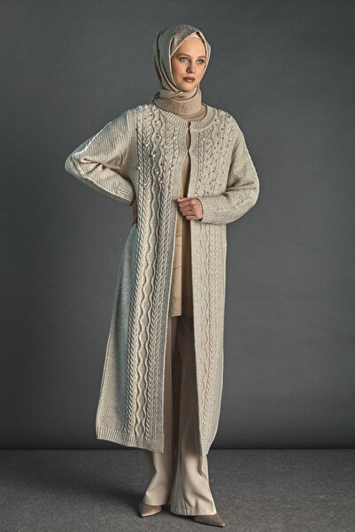 Setrms Taş ve İnci Detaylı Uzun Hırka