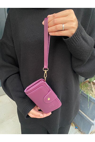PurpleART Women's Portfolio Wallet with Wrist Strap 10X15Cm