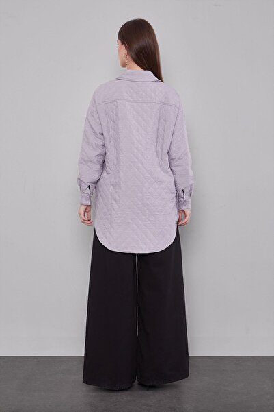 Levidor Γκρι μπουφάν με καπιτονέ σχέδιο