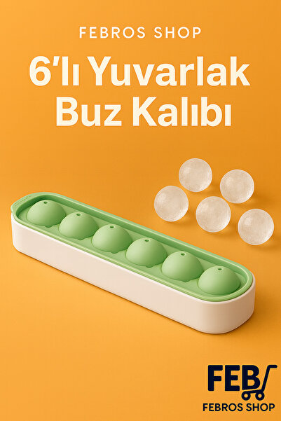 Febros 6 Sıralı Yeşil Silikon Yuvarlak Buz Kalıbı – Kahve, İçecek, Kokteyller...