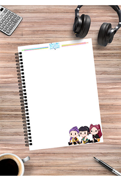mertfigur دفتر ملاحظات حلزوني A5 (50 ورقة) تصميمه K-Pop Demon Hunters رومي ميرا زوي جينو