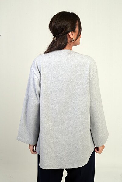 By Saygı Women's Front Lace-Up 3 Thread Cashmere Cardigan