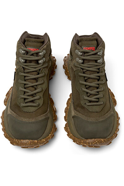 CAMPER Women Green Lace-Up Outdoor Boots Thick Comfortable Sole Leather Detail KarstTrek GORE-TEX