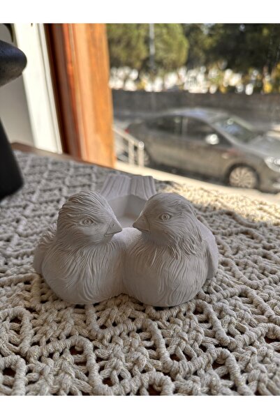 Baykuşca Ham Polyester Boyanabilir, Çifte Kuşlar Mini Sukulentlik