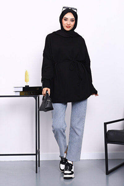 İmajButik Φούτερ oversized με λεπτομέρεια με μαύρα κουμπιά