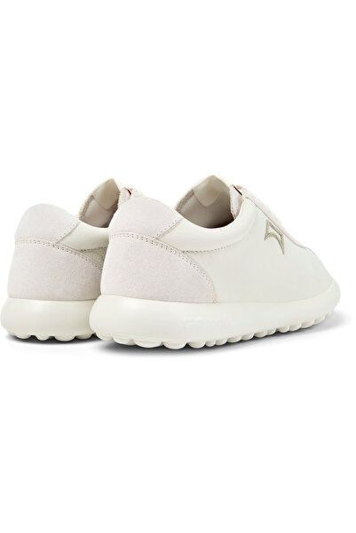 CAMPER Men White Leather and Nubuck Flexible Comfortable Lightweight Lace-Up Sneaker Shoes Pelotas XLF