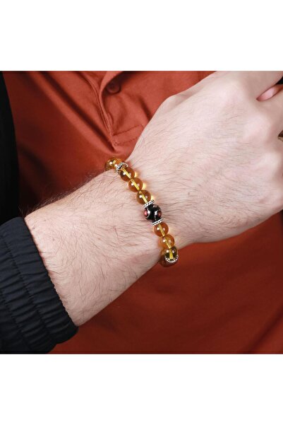 TESBİHCİBABA Bracelet Amber - Oltu Detail Fossil Drop Amber Bracelet