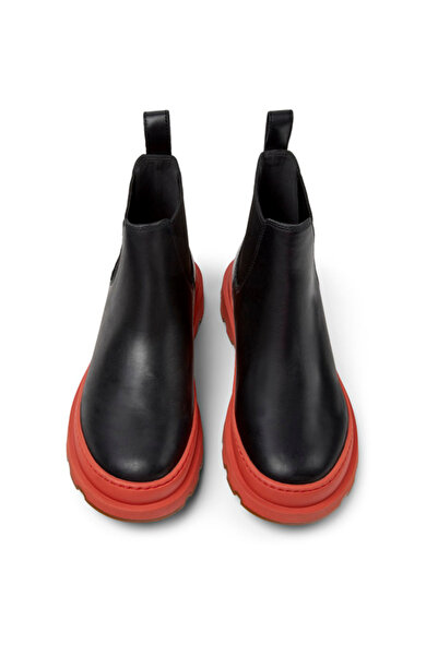 CAMPER Women Black Genuine Leather Side Elastic Boots Colorful Comfy High Sole Daily Brutus+