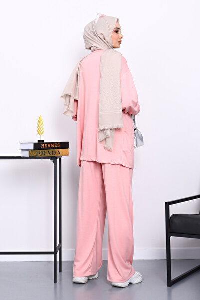 İmajButik Powder Side Pocket Shoulder Piece Bottom piped Modal Set