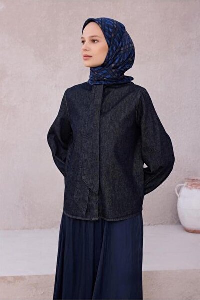 Belli Φουλάρι Tivil Pure Silk 4223 - 56 Μοτίβο με λογότυπο σε μπλε ναυτικό