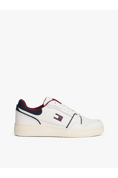 Tommy Hilfiger Pánské bílé sportovní boty Fine Cleat Retro Basketball