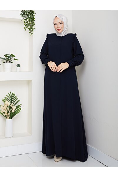 Mor Menekşe Omuz Fırfırlı Model Ferace