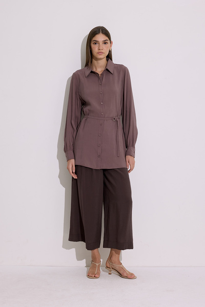 Manuka Modal Belted Shirt Dried Rose