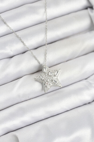 Bernami Special Steel Chain Color Star Model Women's Necklace Deal!! !