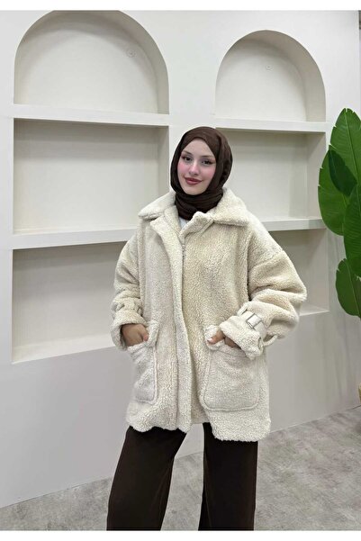 lurex moda سترة قطيفة بسحاب أمامي